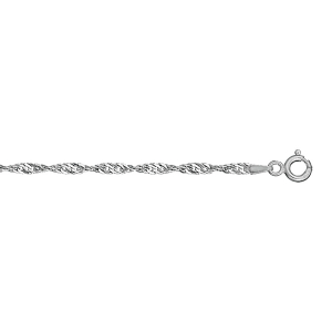 BRACELET ARGENT RHODIÉ SINGAPOUR 2,2MM 18CM