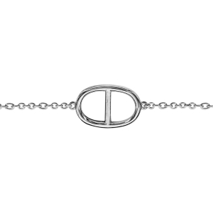 BRACELET ARGENT RHODIÉ MAILLE MARINE LISSE 16+2CM