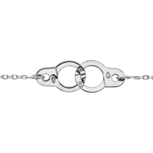 BRACELET ARGENT RHODIÉ MENOTTES 16+4CM