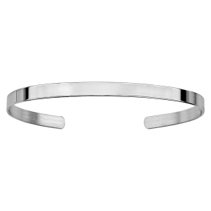 BRACELET ARGENT RHODIÉ ESCLAVE OUVERT RUBAN 4,5MM DIAM 60 PAR 47MM
