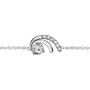 BRACELET ARGENT RHODIÉ OXYDES BLANCS SERTIS 16+2CM
