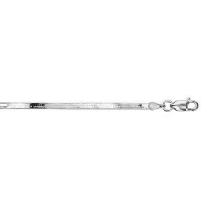 BRACELET ARGENT RHODIÉ MAILLE MIROIR 17CM