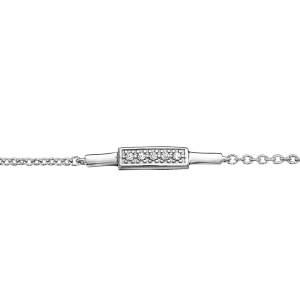 BRACELET ARGENT RHODIÉ PAVE OXYDES BLANCS SERTIS 16+3CM