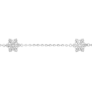 BRACELET ARGENT RHODIÉ 3 FLOCONS DE NEIGE 16+3CM