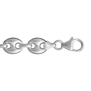 BRACELET GRAIN DE CAFE ARGENT RHODIÉ 21CM MOUSQUETON