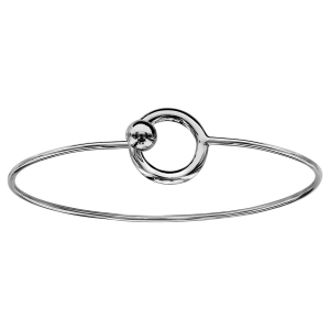 BRACELET ARGENT RHODIÉ JONC FERMOIR BOULE