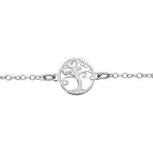 BRACELET ARGENT RHODIÉ ARBRE DE VIE AJOURE 16+3CM