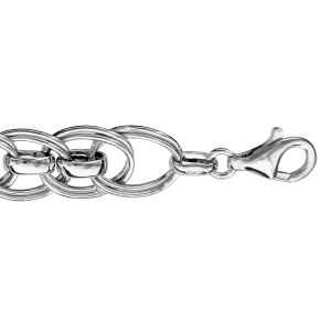 BRACELET ARGENT RHODIÉ MAILLES ENTRELACES 19,5CM