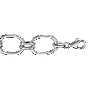 BRACELET ARGENT RHODIÉ MAILLONS OVALISES 20CM