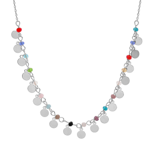 COLLIER EN ARGENT RHODIÉ PAMPILLES 40+5CM