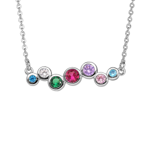 COLLIER ARGENT RHODIÉ MULTICOULEUR 43+2CM