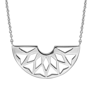 COLLIER ARGENT RHODIÉ MOTIF AJOURE 40+4CM