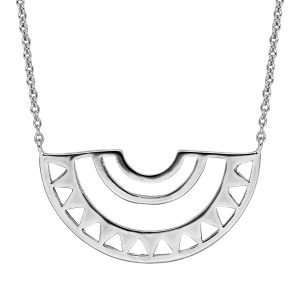 COLLIER ARGENT RHODIÉ MOTIF RAYON DE SOLEIL 40+4CM