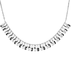 COLLIER ARGENT RHODIÉ PAMPILLES 42+3CM