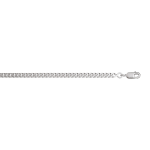 CHAINE GOURMETTE 2.7MM 50CM ARGENT RHODIÉ