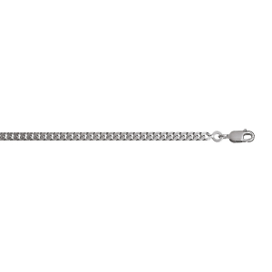 CHAINE GOURMETTE 2.7MM 55CM VIEIL ARGENT