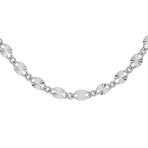 COLLIER ARGENT RHODIÉ PETITE PASTIILES DIAMANTEES 38+4CM