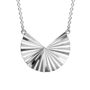 COLLIER ARGENT RHODIÉ FORME GEOMÉTRIQUE DIAMANTÉE 40+4CM