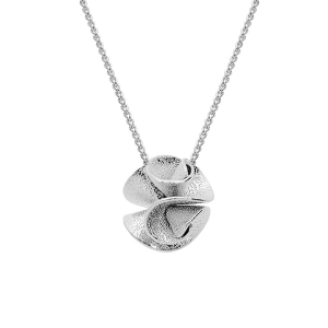 COLLIER ARGENT RHODIÉ PENDENTIF BOULE  40+5CM