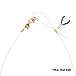 COLLIER ARGENT ET DORURE JAUNE FIL NYLON REGLABLE JUSQU'A 50CM COLLIER ARGENT ET DORURE JAUNE FIL NYLON REGLABLE JUSQU'A 50CM