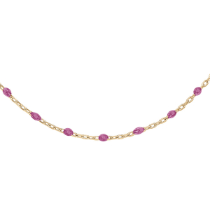SAUTOIR ARGENT ET DORURE JAUNE OLIVES RÉSINE FRAMBOISE TRANSPARENT 60CM+10CM
