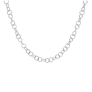 COLLIER ARGENT RHODIÉ CHAINE JASERON 45CM RÉGLABLE
