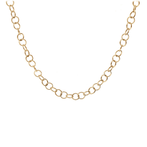 COLLIER ARGENT ET DORURE JAUNE CHAINE JASERON 45CM RÉGLABLE