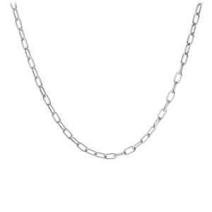 COLLIER ARGENT RHODIÉ MAILLE RECTANGULAIRE 40+5CM