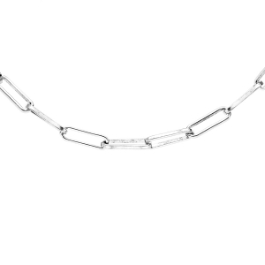 COLLIER ARGENT RHODIÉ MAILLE RECTANGULAIRE 38+4CM