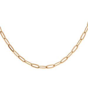 CHAINE ARGENT ET DORURE JAUNE MAILLE RECTANGULAIRE 2,6MM 50CM