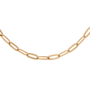 CHAINE ARGENT ET DORURE JAUNE MAILLE RECTANGULAIRE 2,6MM 55CM