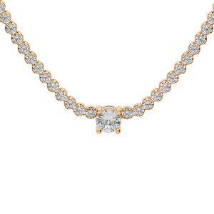 COLLIER ARGENT ET DORURE JAUNE  RIVIERE OXYDES BLANCS SERTIS 40+4CM