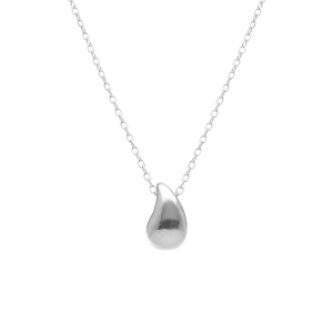 COLLIER ARGENT RHODIÉ GOUTTE 42+3CM