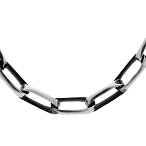COLLIER ARGENT PATINÉ MAILLE RECTANGULAIRE  55CM