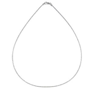 COLLIER ARGENT RHODIÉ OMEGA 1MM DIAMANTEE 42CM