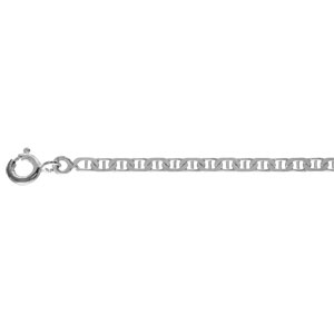 COLLIER ARGENT RHODIÉ MAILLE MARINE 45CM