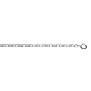 COLLIER ARGENT RHODIÉ MAILLE MARINE 45CM