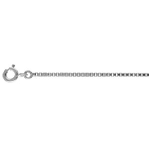 CHAINE ARGENT RHODIÉ  MAILLE VENITIENNE CARRÉ 1,20MM 40CM