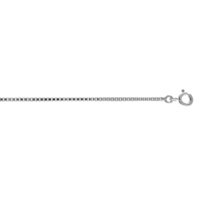 CHAINE ARGENT RHODIÉ  MAILLE VENITIENNE CARRÉ 1,20MM 40CM