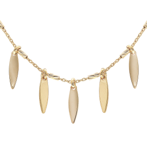 COLLIER ARGENT ET DORURE JAUNE DIAMANTE 38+5CM