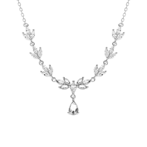 COLLIER ARGENT RHODIÉ OXYDES BLANCS 42+3CM