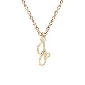 COLLIER ARGENT ET DORURE JAUNE PENDENTIF LETTRE ANGLAISE  J  DIAMANTÉ 40+4CM