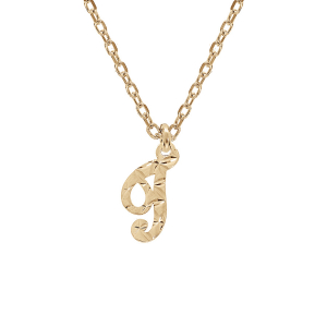 COLLIER ARGENT ET DORURE JAUNE PENDENTIF LETTRE ANGLAISE  T  DIAMANTÉ 40+4CM