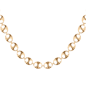 COLLIER ARGENT ET DORURE JAUNE  42+3CM