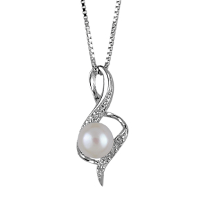 COLLIER ARGENT RHODIÉ PENDENTIF PERLE IMITATION CREME REGLABLE 42+3cm
