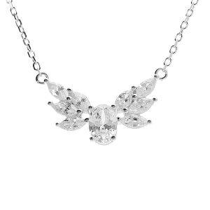 COLLIER ARGENT RHODIÉ OXYDES BLANCS 42+3CM