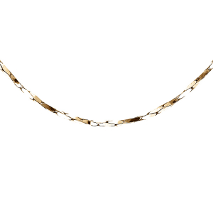 CHAINE ARGENT ET DORURE JAUNE TORSADE DIAMANTÉ 0.6MM  38CM