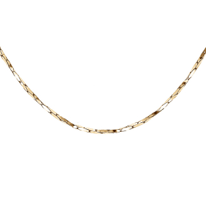 CHAINE ARGENT ET DORURE JAUNE TORSADE DIAMANTÉ 0.6MM  40CM