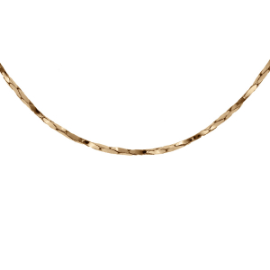 CHAINE ARGENT ET DORURE JAUNE TORSADE DIAMANTÉ  0.6MM 42CM