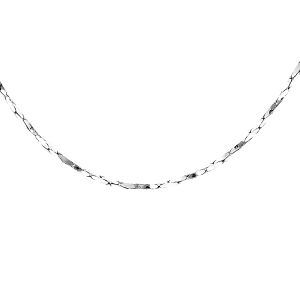 CHAINE ARGENT RHODIÉ TORSADE DIAMANTÉ 0.6MM  45CM